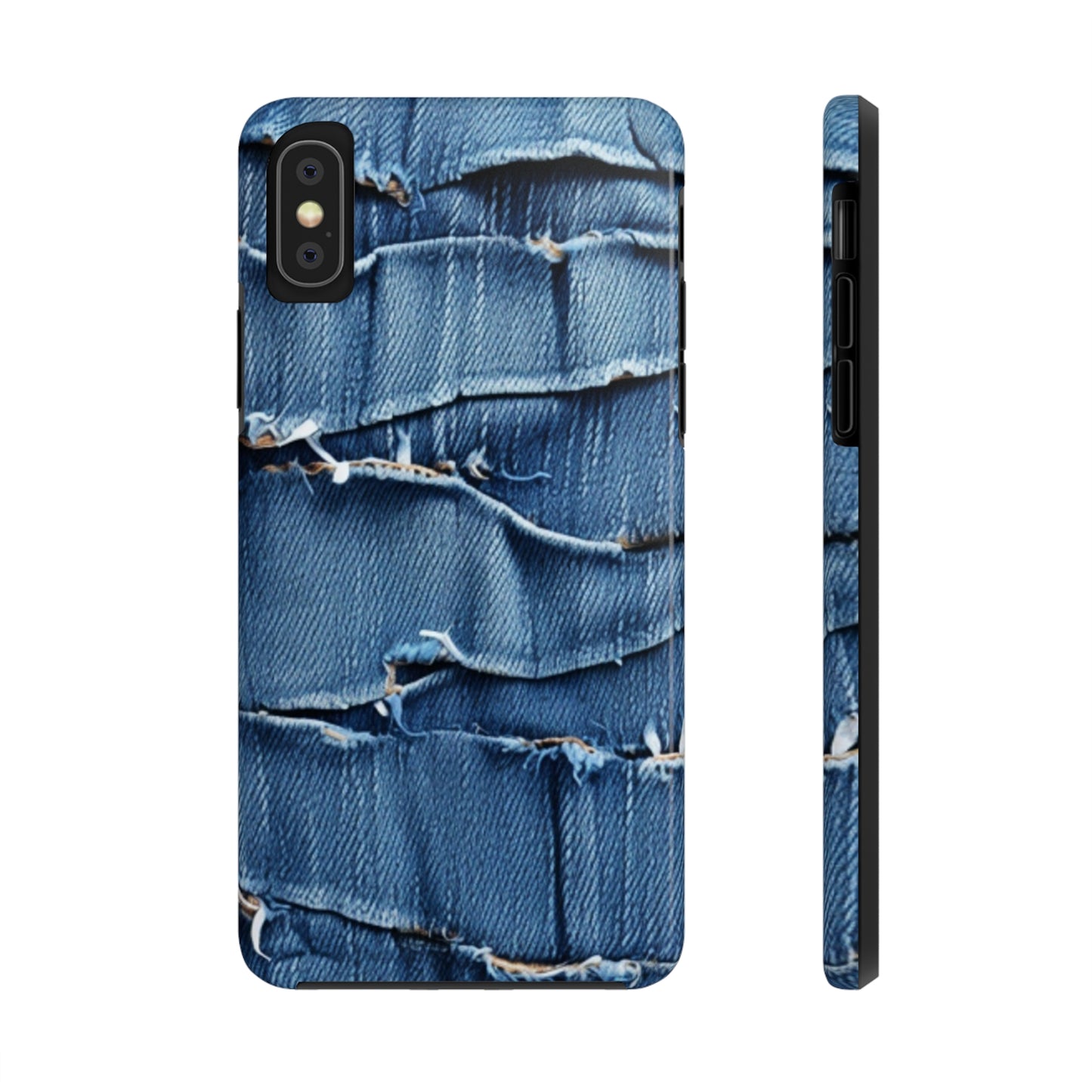 Midnight Blue Distressed Denim: Rugged, Torn & Stylish Design - Tough Phone Cases