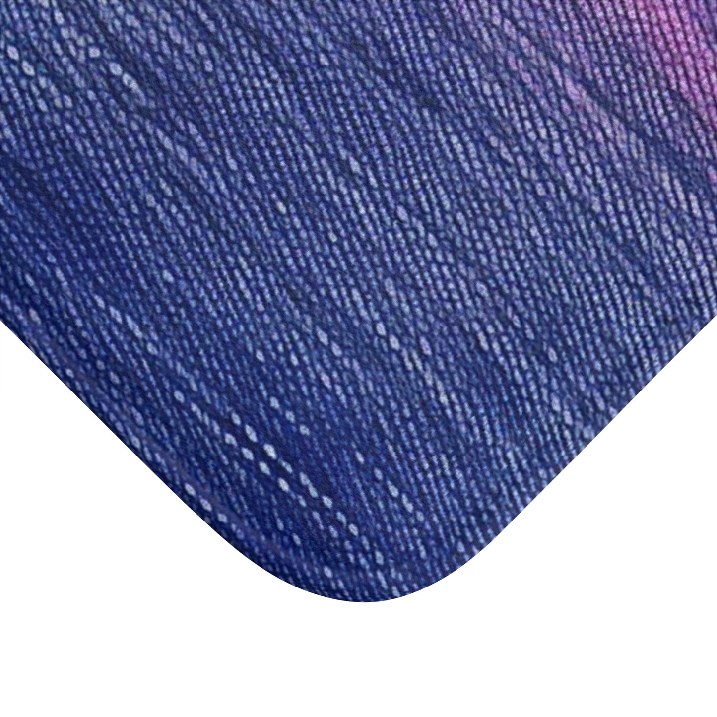 Dual Delight: Half-and-Half Pink & Blue Denim Daydream - Bath Mat