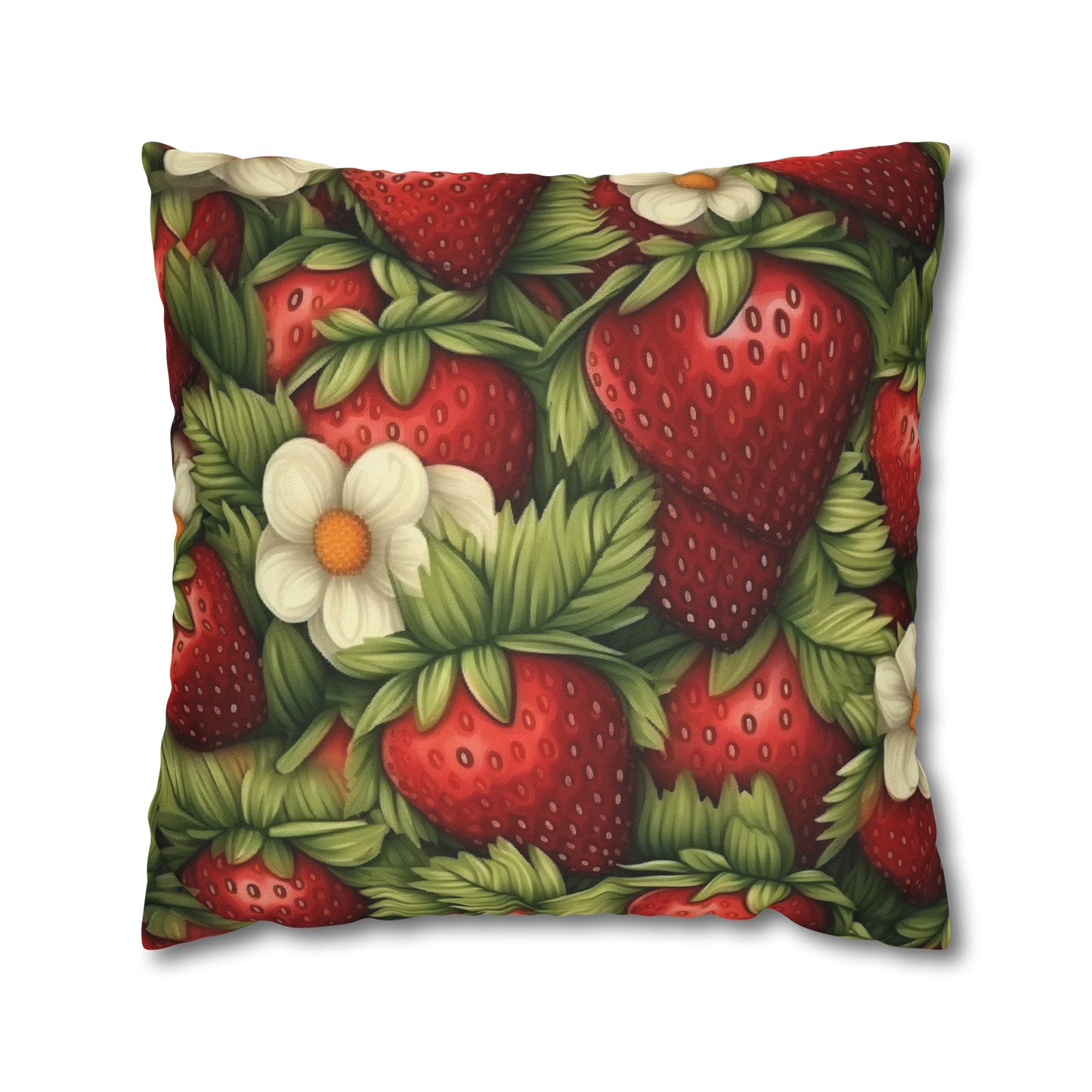 Strawberry Euphoria: The Ultimate Guide to Celebrating Life's Sweetest BerrySpun Polyester Square Pillow Case