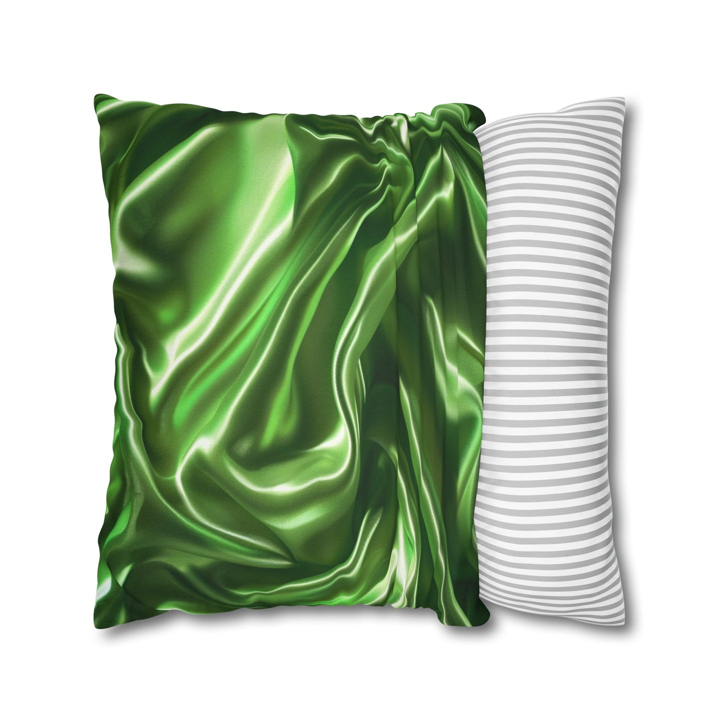 Green Silk, Spun Polyester Square Pillowcase