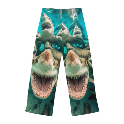 Laughing Lemon Sharks: Joyful Sea Jaws Ocean Deep - Women's Pajama Pants (AOP)