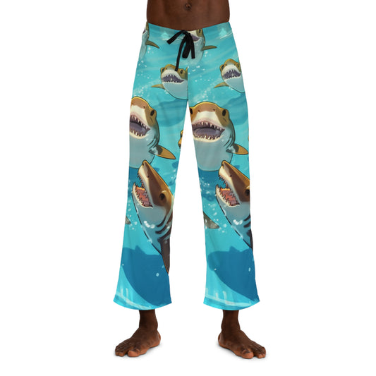 イタチザメ: 海洋海洋野生生物 - 水中 - メンズ パジャマ パンツ (AOP) 