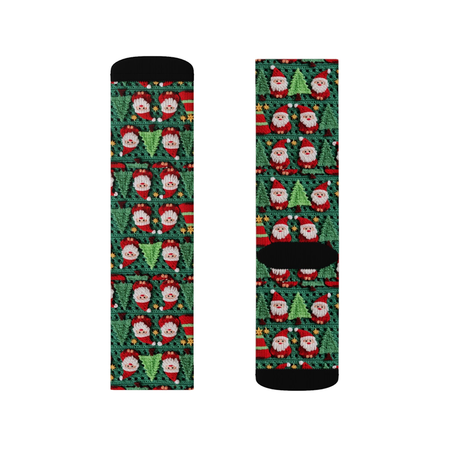 Santa Claus Crochet Pattern, Christmas Design, Festive Holiday Decor, Father Christmas Motif. Perfect for Yuletide Celebration - Sublimation Socks