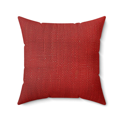 Juicy Red Berry Blast: Denim Fabric Inspired Design - Spun Polyester Square Pillow