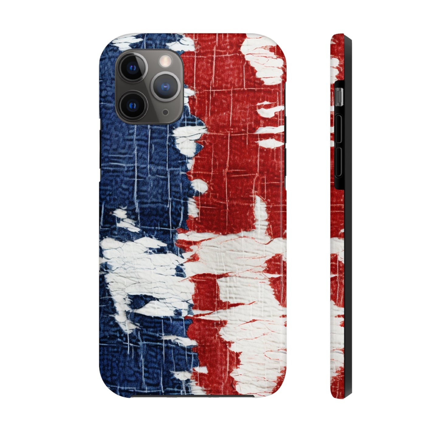 Patriotic Red, White & Blue: Distressed Denim-Style, Torn Fabric - Tough Phone Cases