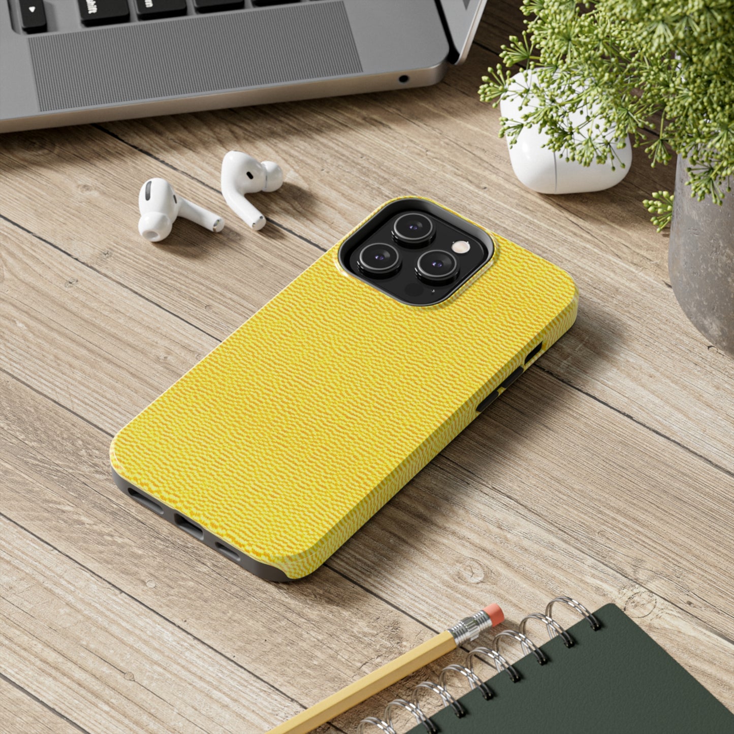 Sunshine Yellow Lemon: Denim-Inspired, Cheerful Fabric - Tough Phone Cases