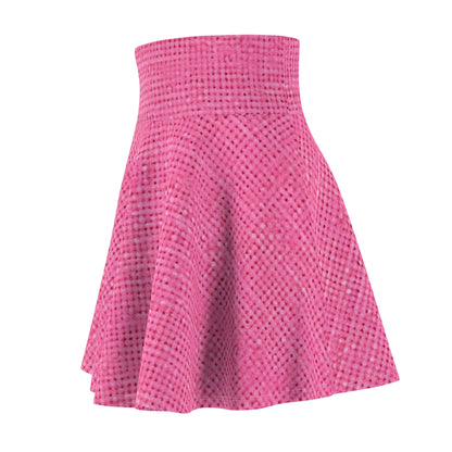 Doll-Like Pink Denim Designer Fabric Style - Women's Skater Skirt (AOP)