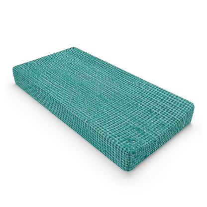 Diseño de tela vaquera color turquesa menta de calidad, material elegante, funda para cambiador de bebé