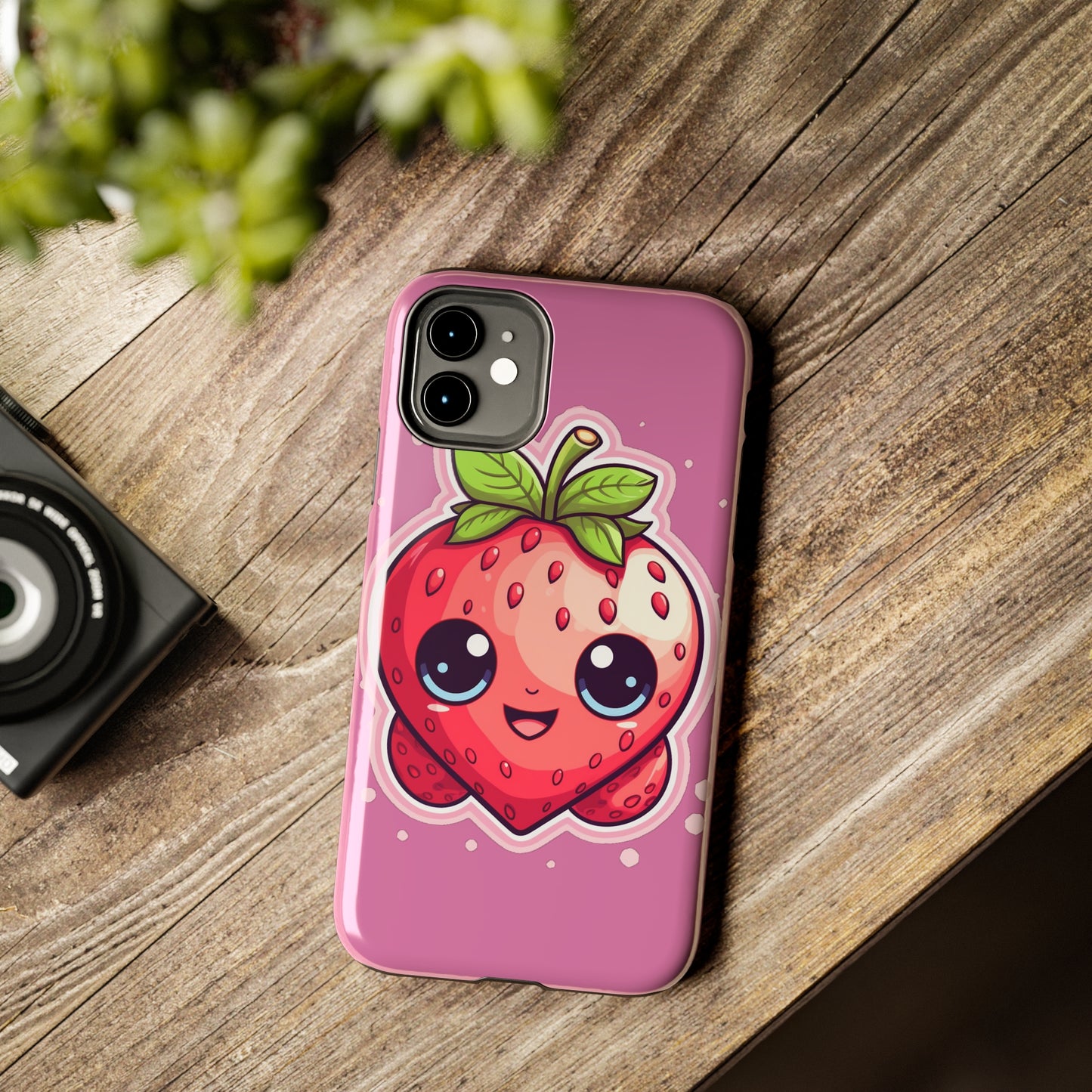 Kawaii Strawberry Adventure - Anime Classic Traditional Japanese Fruit - Otaku Artwork - Tough Phone Cases