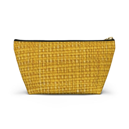 Radiant Sunny Yellow: tela de verano inspirada en la mezclilla - Bolsa para accesorios con parte inferior en forma de T 