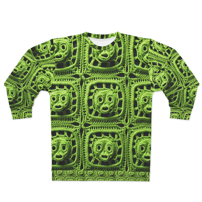 Halloween Green Alien Crochet Galactic Space Zombie Style - Unisex Sweatshirt (AOP)