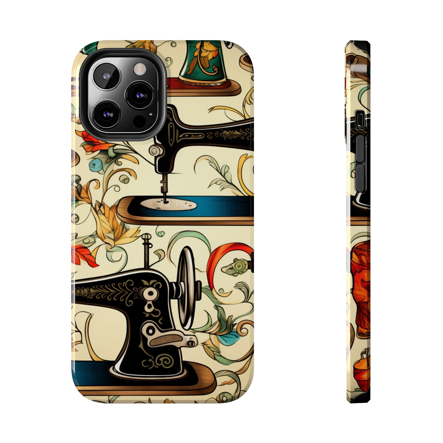 Classic Sewing Machines and Vibrant Thread Spools Pattern, Tailoring and Quilting - Tough Phone Cases