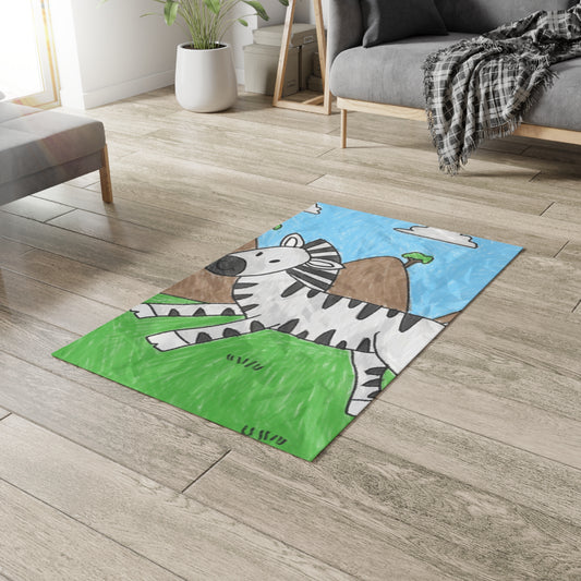 Zebra Graphic Hipster Zebra Animal Dobby Rug