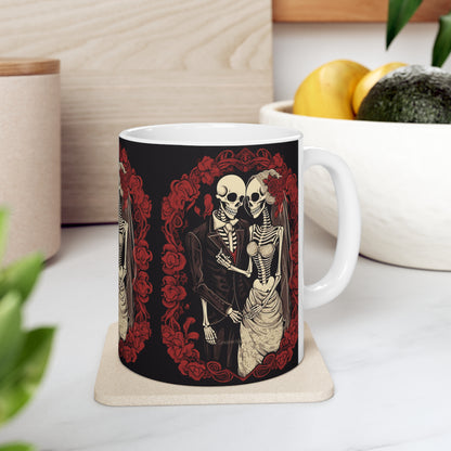 Halloween Wedding Bride & Groom Love - Holiday Festive - Ceramic Mug 11oz