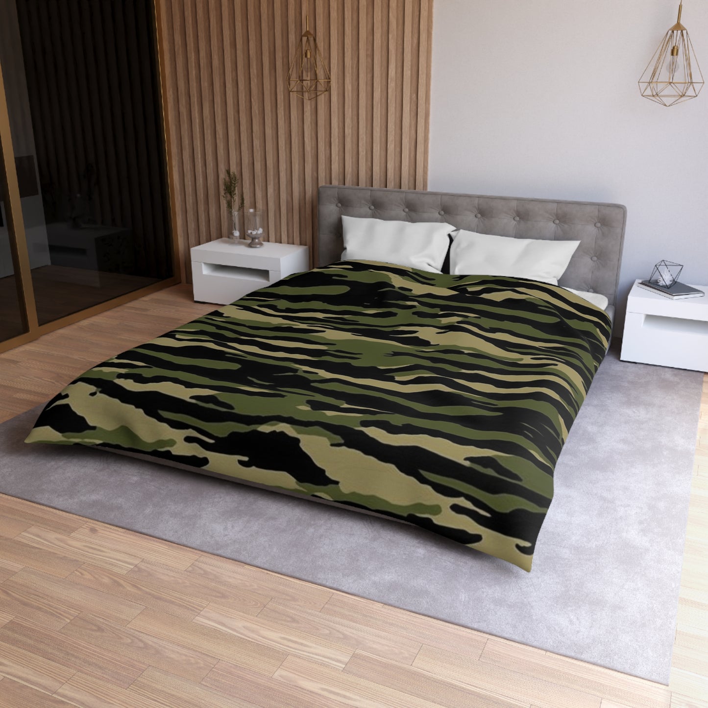 Tiger Stripe Camouflage: Military Style - Microfiber Duvet Cover