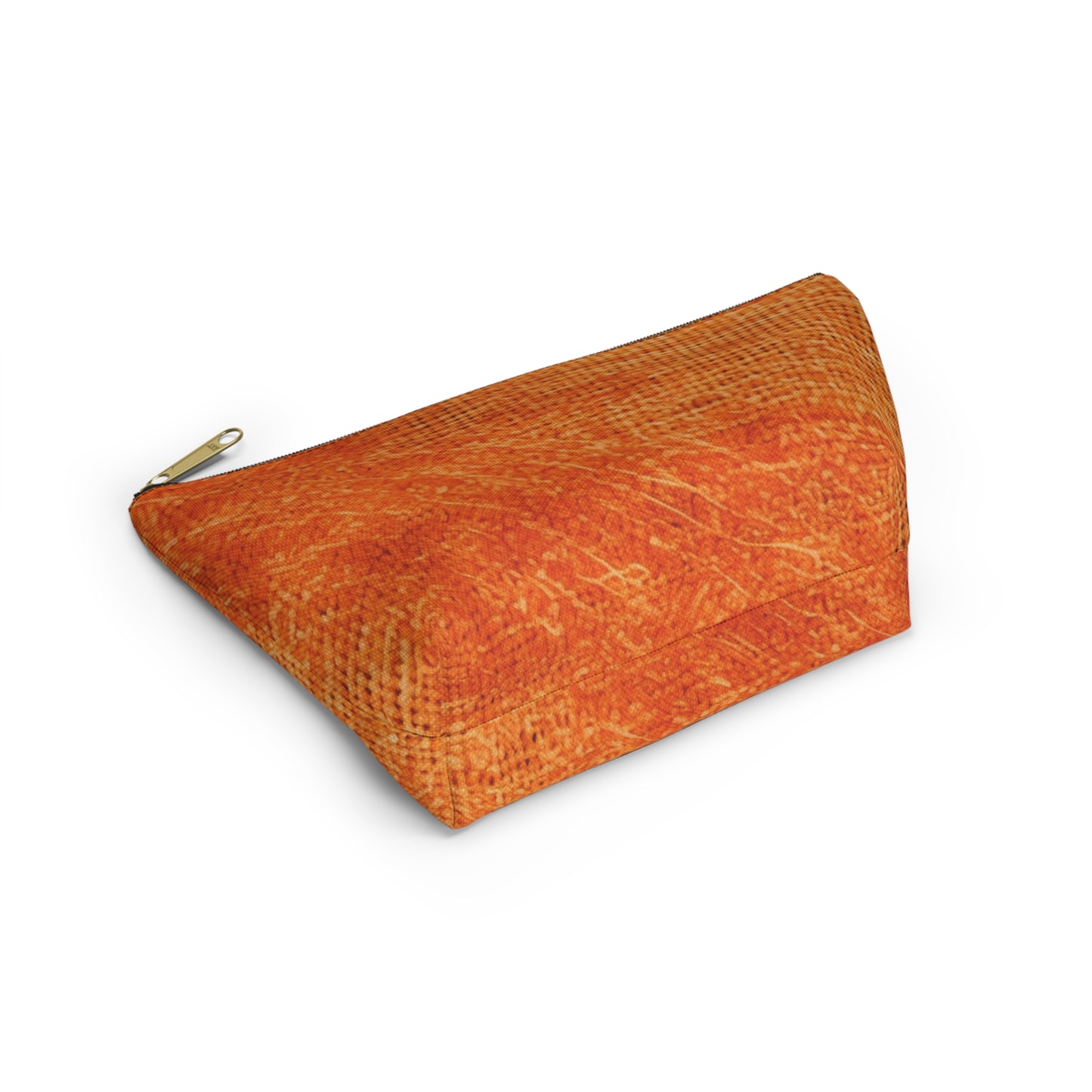 Burnt Orange/Rust: Denim-Inspired Autumn Fall Color Fabric - Accessory Pouch w T-bottom