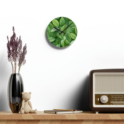 Green Plant - Acrylic Wall Clock