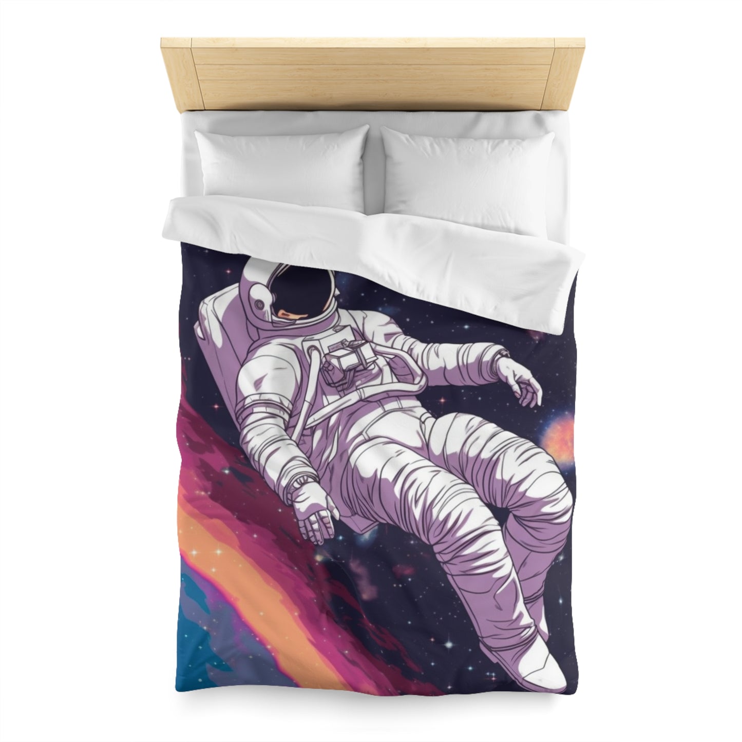 Astro Pioneer - Star-filled Galaxy Illustration - Microfiber Duvet Cover