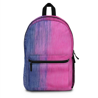 Dual Delight: Half-and-Half Pink & Blue Denim Daydream - Backpack