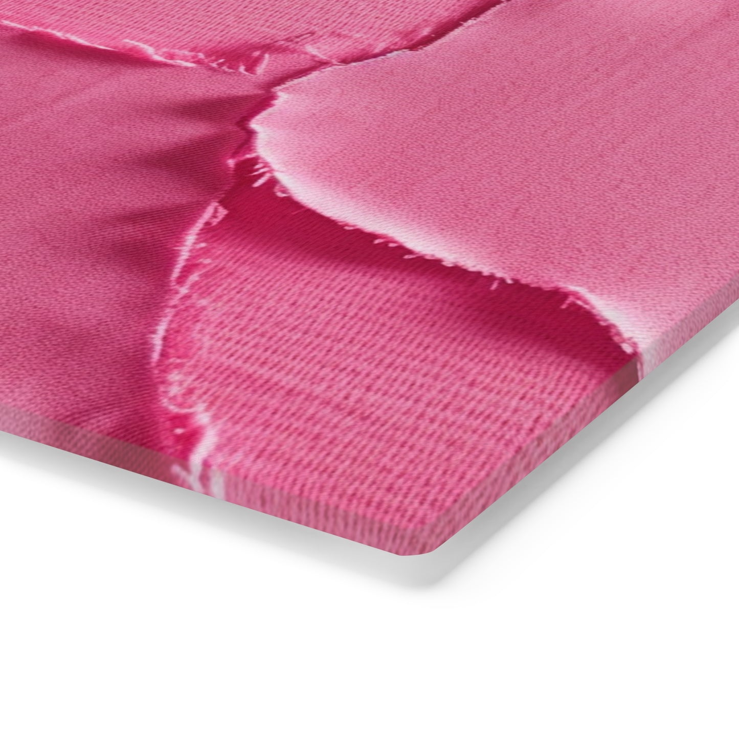 Distressed Neon Pink: Edgy, Ripped Denim-Inspired Doll Fabric - Cutting Board