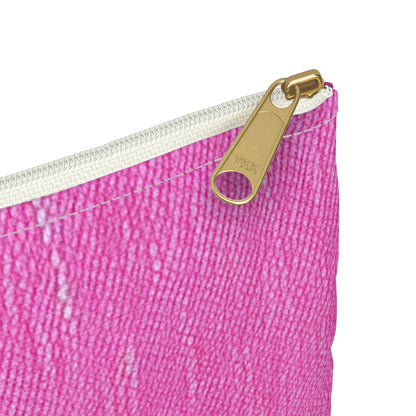 Dual Delight: Half-and-Half Pink & Blue Denim Daydream - Accessory Pouch