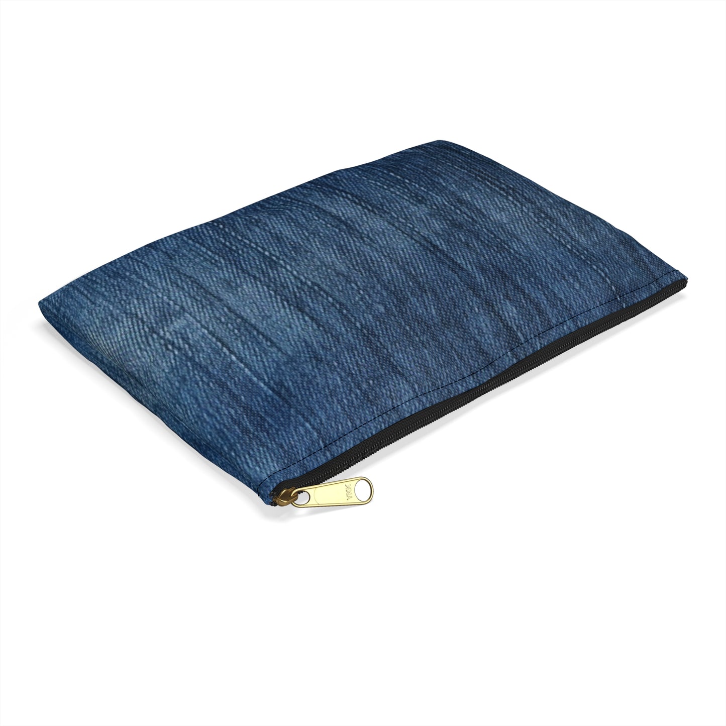 Indigo Splash: Washed Denim Reverie in Deep Blue - Accessory Pouch