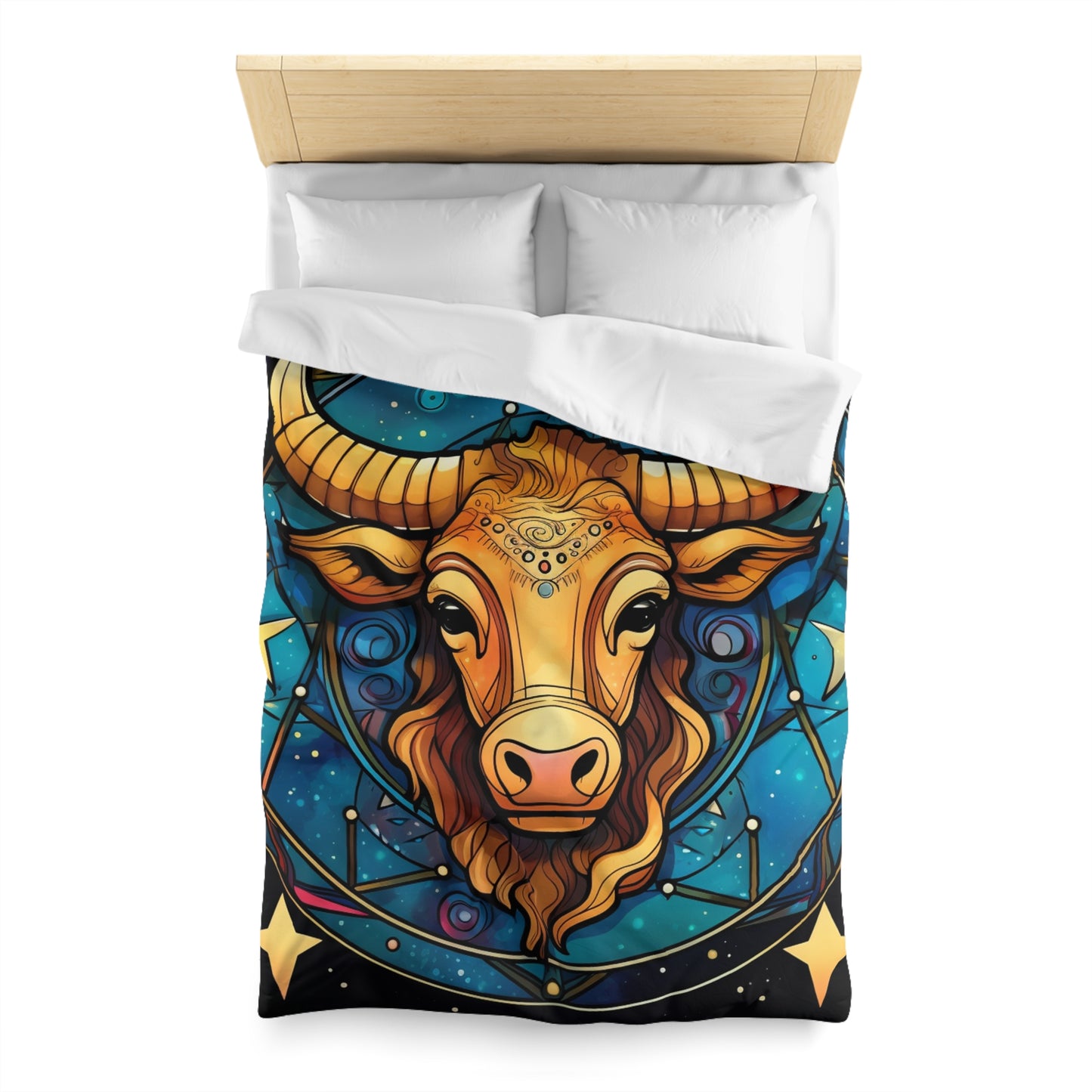 Taurus Constellation Zodiac Sign Astrology Cosmic Art - Microfiber Duvet Cover