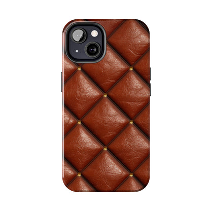 Brown Leather Cognac Pattern Rugged Durable Design Style - Tough Phone Cases