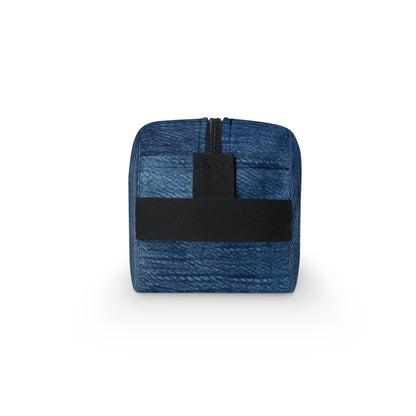 Indigo Splash: Washed Denim Reverie in Deep Blue - Toiletry Bag