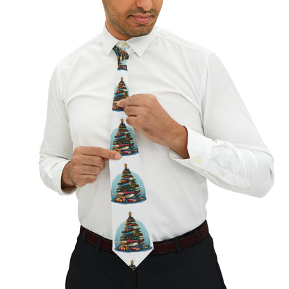 Book Lover Christmas Tree, Gift For Readers - Necktie