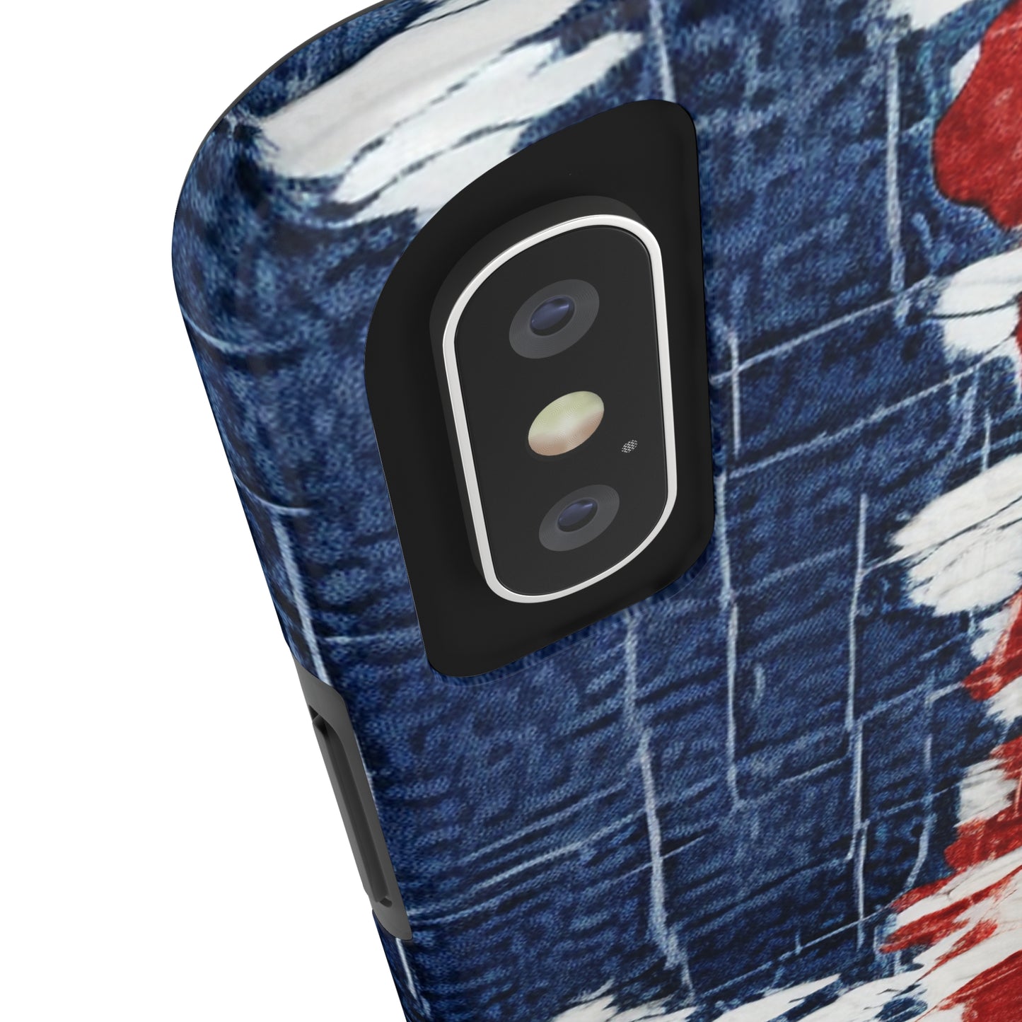 Patriotic Red, White & Blue: Distressed Denim-Style, Torn Fabric - Tough Phone Cases