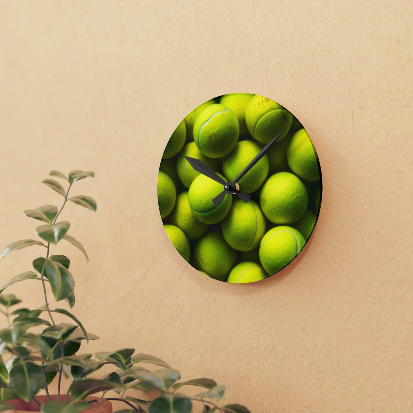 Tennis Ball Acrylic Wall Clock