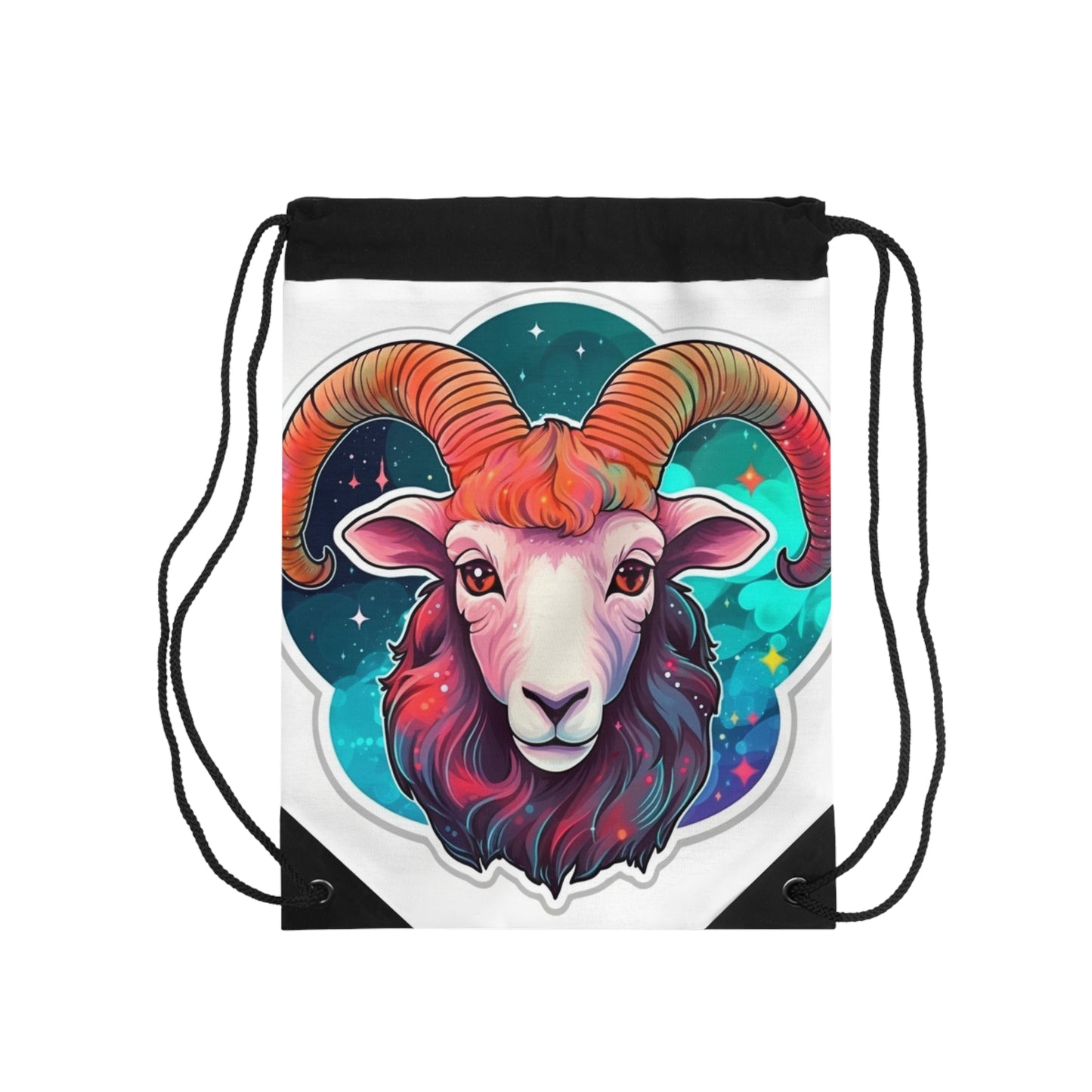 Signo del zodíaco Aries - Símbolo de astrología cósmica de colores vivos y brillantes - Mochila saco