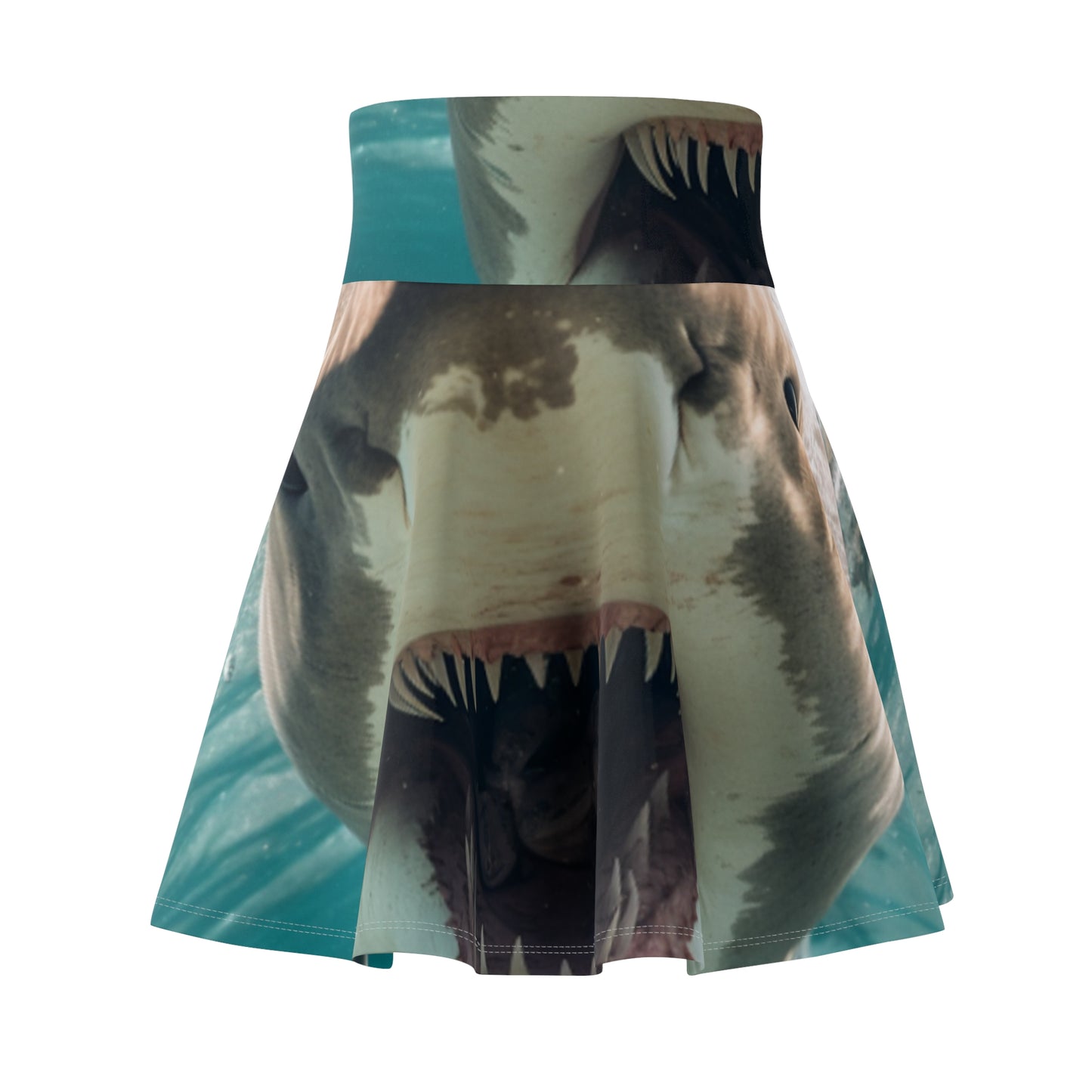 Bull Shark: River Monster Menace - Realistic Dark Water Predator - Women's Skater Skirt (AOP)