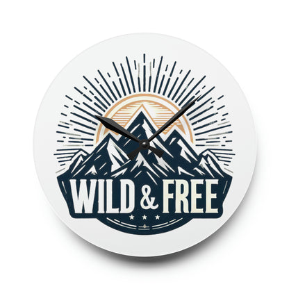 Wild and Free Adventure - Acrylic Wall Clock