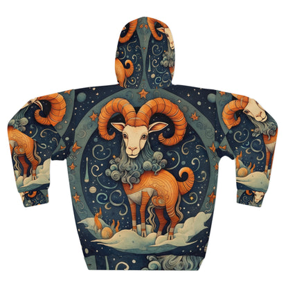 Diseño humorístico estilo libro infantil del zodiaco Capricornio - Sudadera con capucha unisex (AOP) 