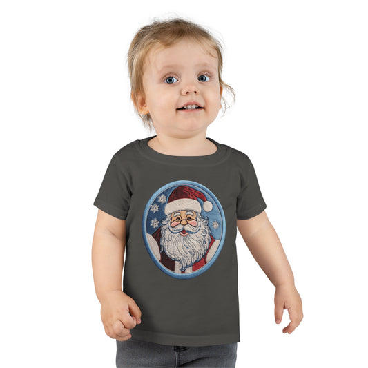 Santa Chenille Patch: Christmas Festive Holiday Design - Toddler T-shirt
