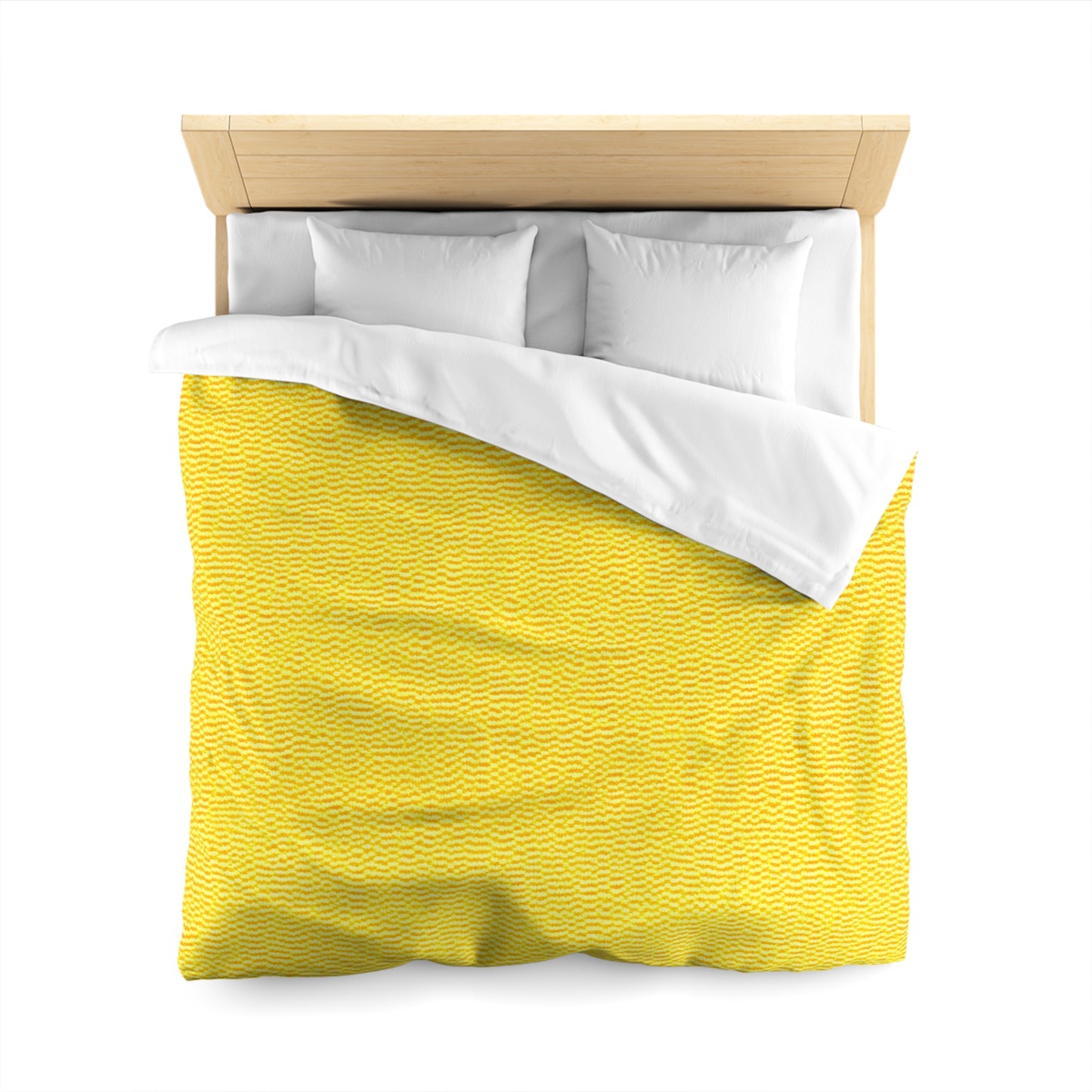Sunshine Yellow Lemon: Denim-Inspired, Cheerful Fabric - Microfiber Duvet Cover