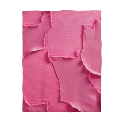 Distressed Neon Pink: Edgy, Ripped Denim-Inspired Doll Fabric - Microfiber Duvet Cover