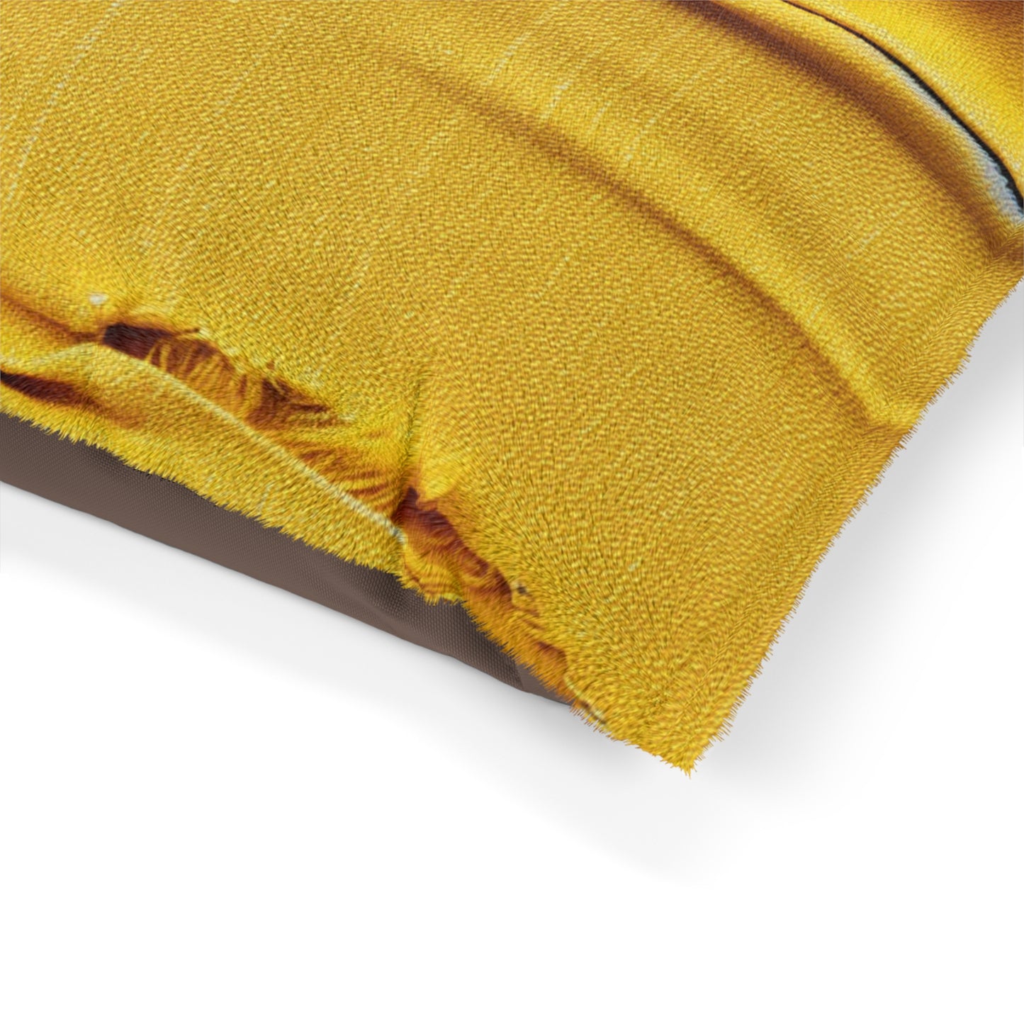 Banana Yellow Lemon: Bold Distressed, Denim-Inspired Fabric - Pet Bed