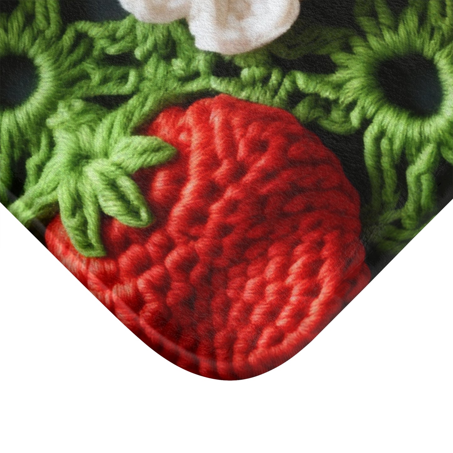 Strawberry Field Crochet - Forever Forest Greens - Fruit Berry Harvest Crop - Bath Mat