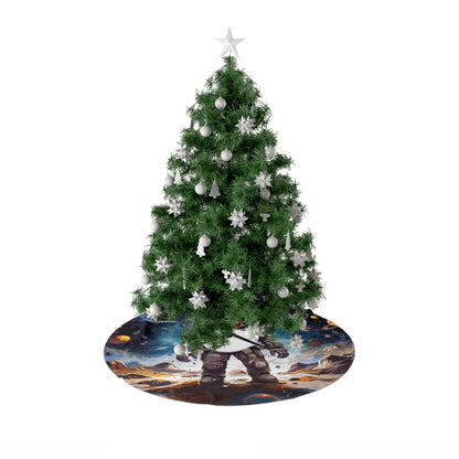 Galactic Voyage: Astronaut Journey in Celestial Star Cosmic Exploration - Christmas Tree Skirts