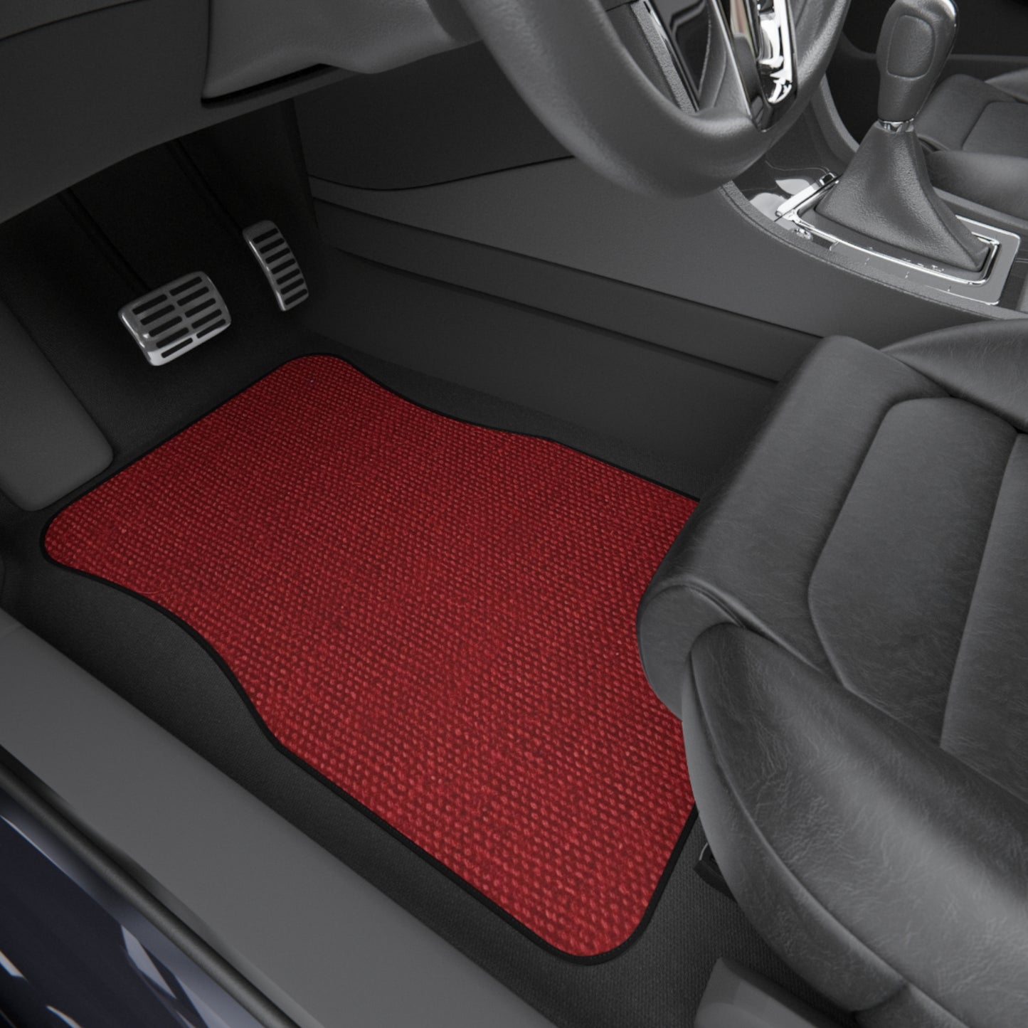 Bold Ruby Red: Denim-Inspired, Passionate Fabric Style - Car Mats (Set of 4)