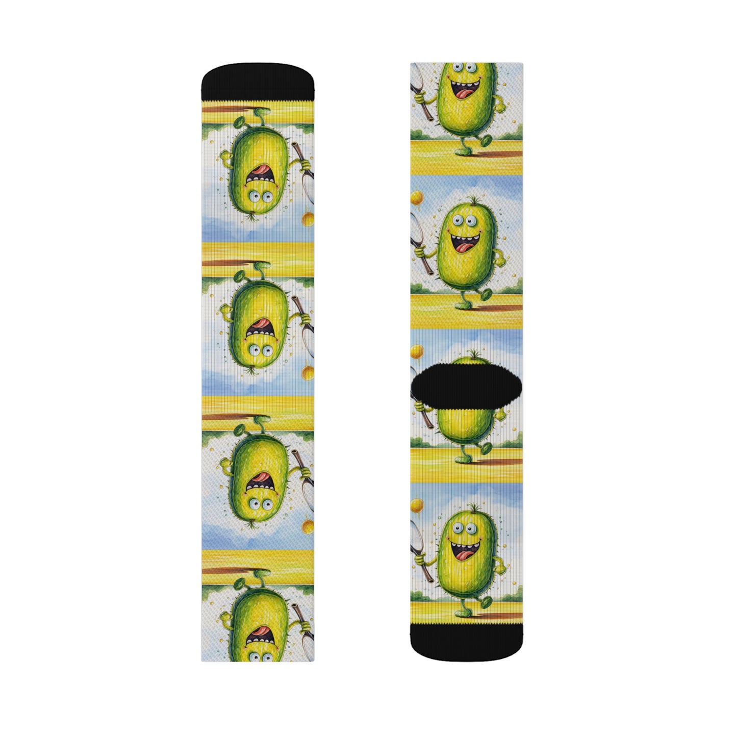 Pickleball Sport: Athletic Pickle Playing Game with Net and Paddle - Sublimation Socks