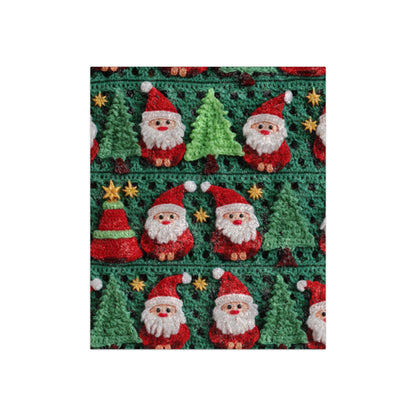 Santa Claus Crochet Pattern, Christmas Design, Festive Holiday Decor, Father Christmas Motif. Perfect for Yuletide Celebration - Crushed Velvet Blanket