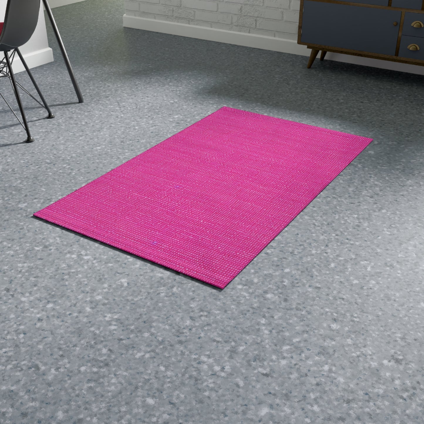 Hot Neon Pink Doll Like: Denim-Inspired, Bold & Bright Fabric - Dobby Rug