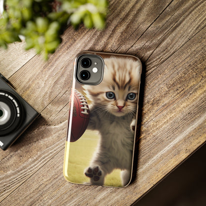 Football Kitty Fantasy: Feline Cat American Sport Quarterback - Tough Phone Cases