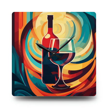 Wine Acrylic Wall Clock