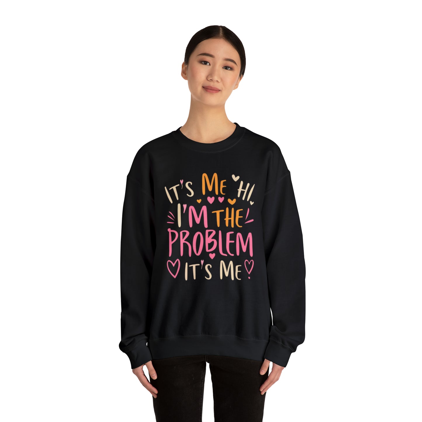 Soy yo Hola, soy el problema Soy yo - Regalo de San Valentín con corazón retro - Sudadera unisex Heavy Blend™ Crewneck