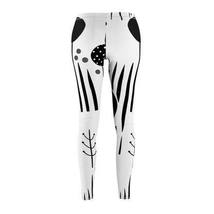 Scandinavian Minimalist Monochrome Shapes & Lines Design Women's Cut & Sew Casual Leggings (AOP)